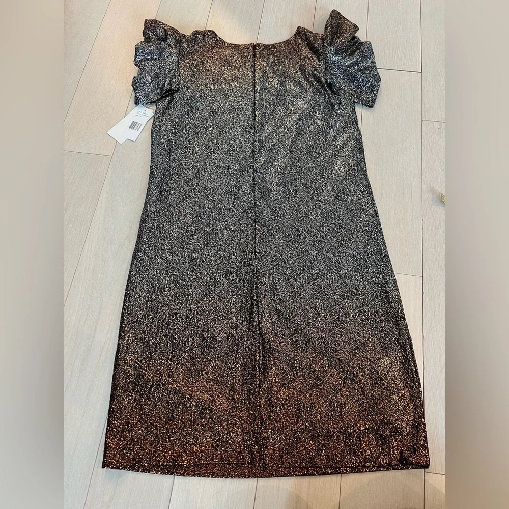 NWT Julia Jordan Ombré Sparkle Dress Silver/Bronze Size 6 - Picture 5 of 7